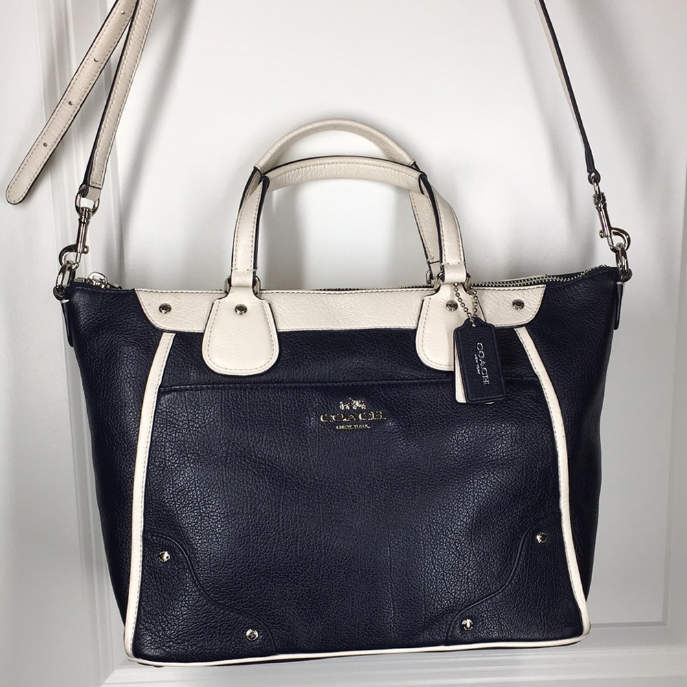 Coach Navy Cream Satchel shoulder bag Crossbody